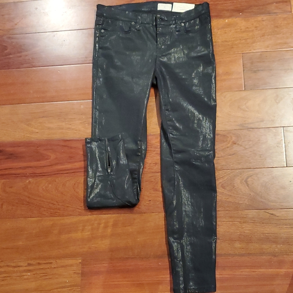 AllSaints Spitalfield Brodie Shimmery Black Jeans